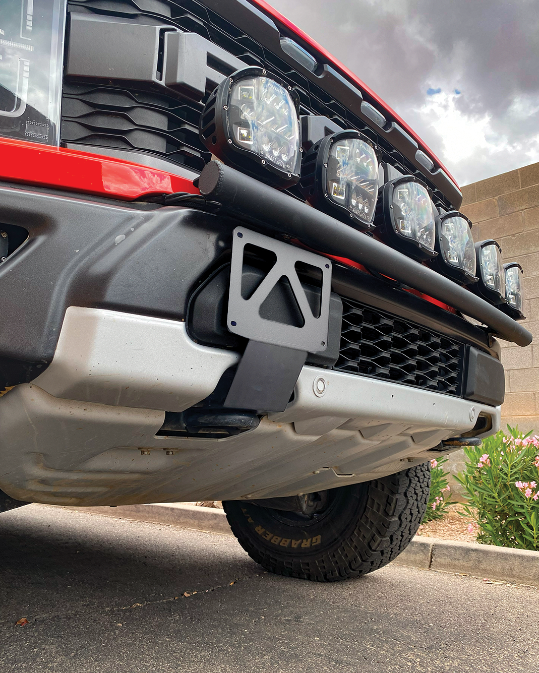 2017, 2018, 2019, 2020, 2021, 2022, 2023 Raptor Front License Plate Tow Hook Mount