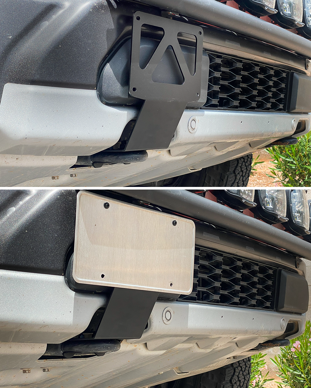 2017, 2018, 2019, 2020, 2021, 2022, 2023 Raptor Front License Plate Tow Hook Mount