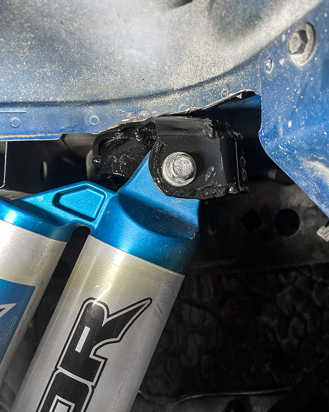 Foutz Motorsports Gen 2 Raptor rear shock mount support made from .190 inch 4130 chromoly steel