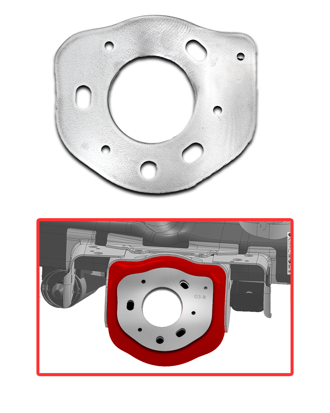 spring bucket support plate for gen 2 raptor