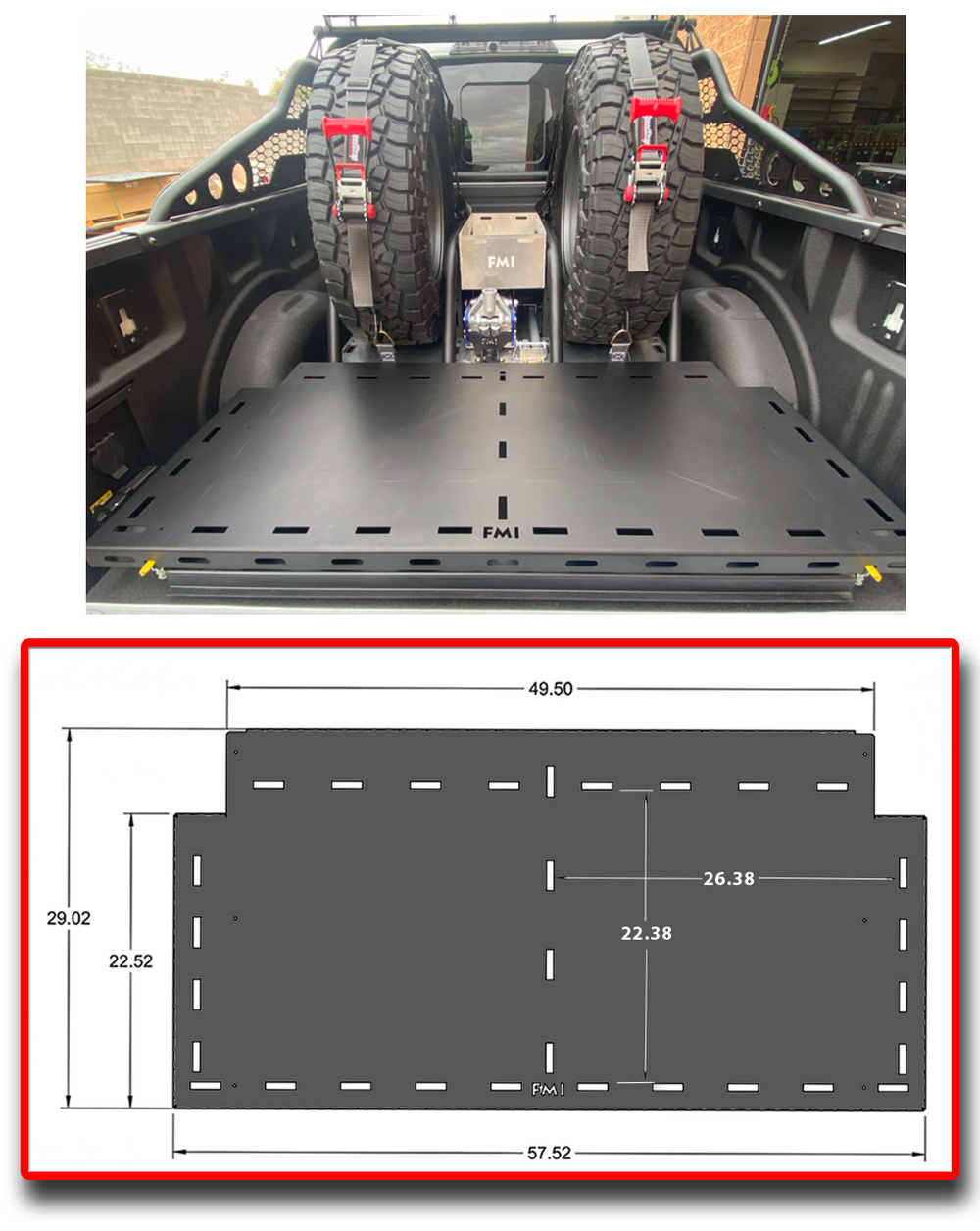 2017 - 2024 Ford Raptor Modular Bed Organizer with Slide Out Cargo Tray