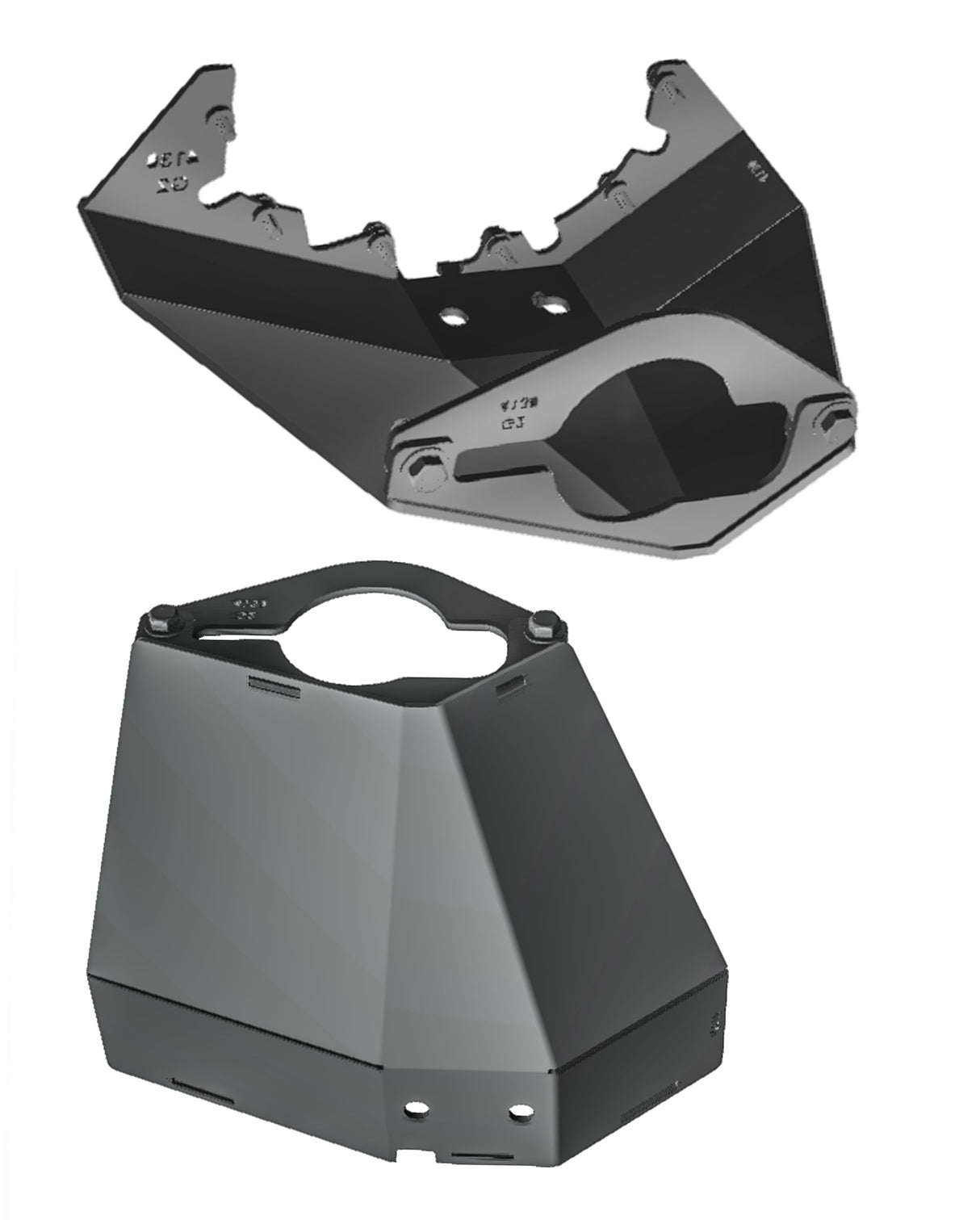 4130 rear differential skid plate installed on Bronco DR race truck