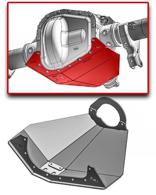 2023+ Super Duty Rear Differential Skid Plate, Sterling 11.6 Rear Axle