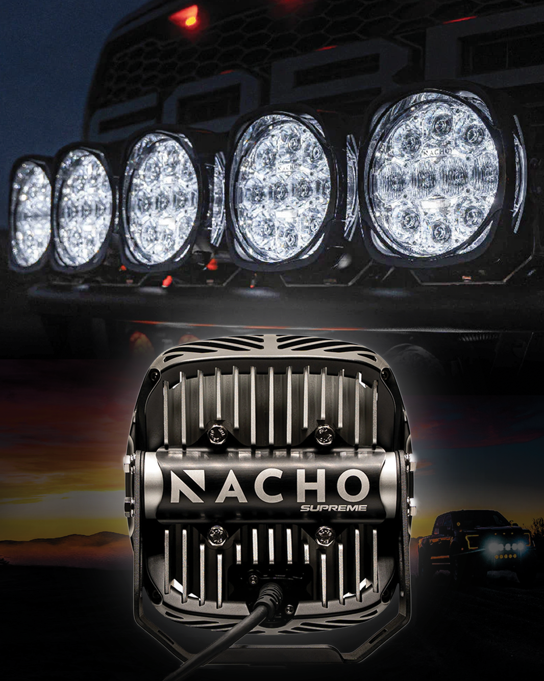 140 watt Highspeed Racer Spot LED Off-Road light for Ford F150 trucks, Ranger Raptor, Raptor, bronco raptor, F250 Super duty and Bronco