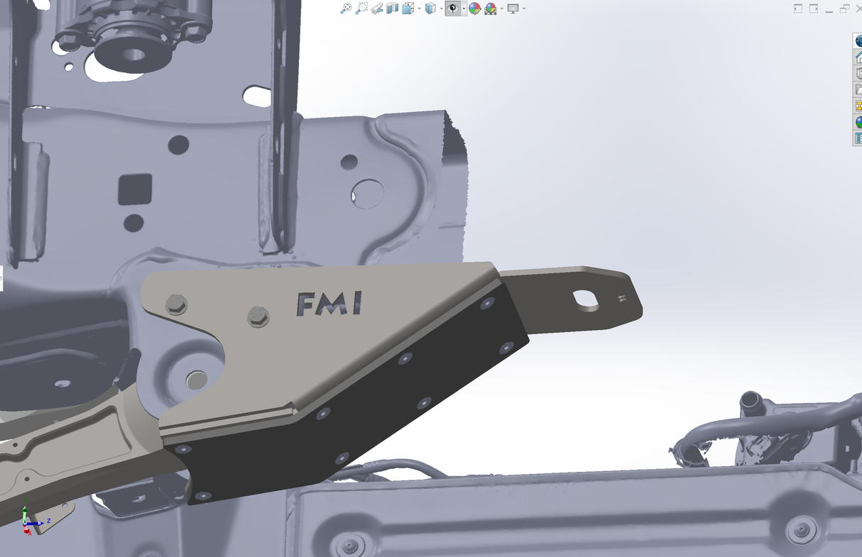 2024 Ranger Raptor Rear Lower Arm Frame Guard with HDPE Slide