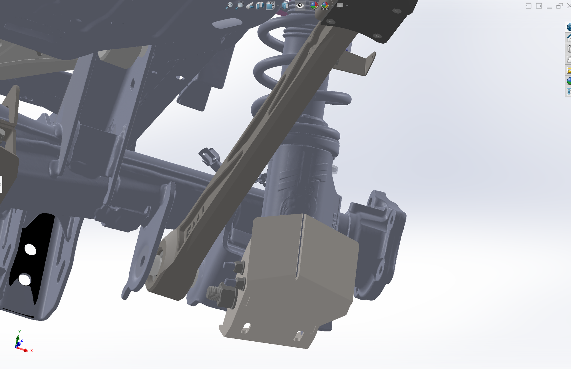 2024 Ranger Raptor rear shock skid protects the lower part of the shock and rear axle mounts
