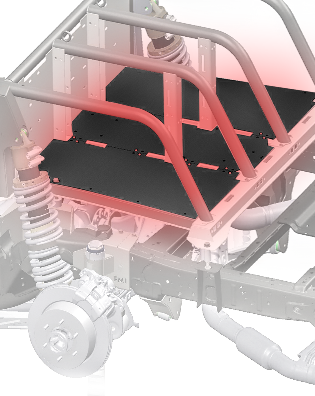 2024+ Ranger Raptor Modular Bed Organizer Aluminum floor plates 3-pc - front deck kit