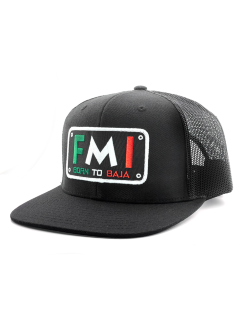 BORN TO BAJA HAT - Flat Bill Snap Back Trucker Hat, (Richardson 511)