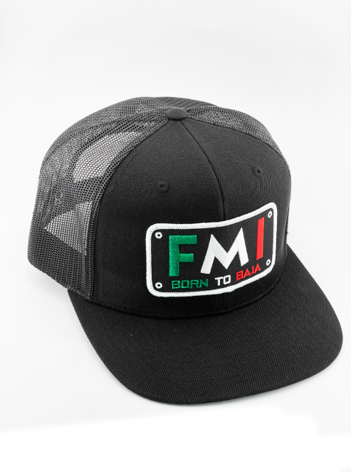 BORN TO BAJA HAT - Flat Bill Snap Back Trucker Hat, (Richardson 511)