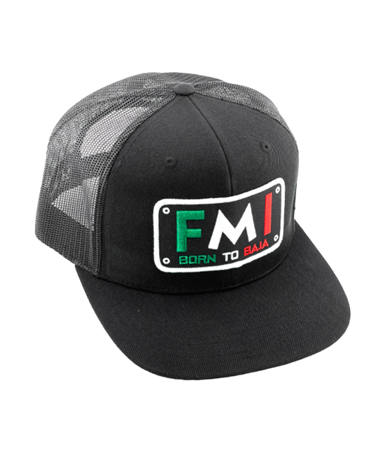BORN TO BAJA HAT - Flat Bill Snap Back Trucker Hat, (Richardson 511)