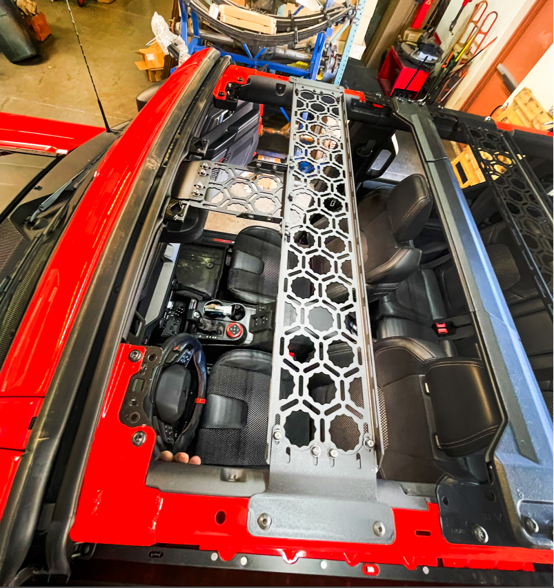 Bronco 2021 + Inside Roof Mount (across front seats with short front panel) by Adapt-A-Panel