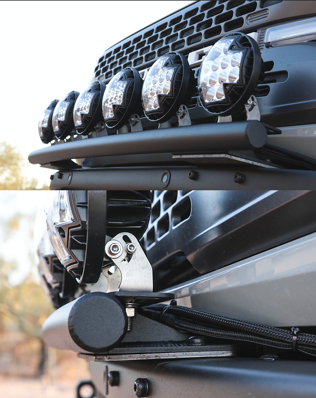 2021 and up Ford Bronco, Front Light Mount Kit for Stock Front Bumper