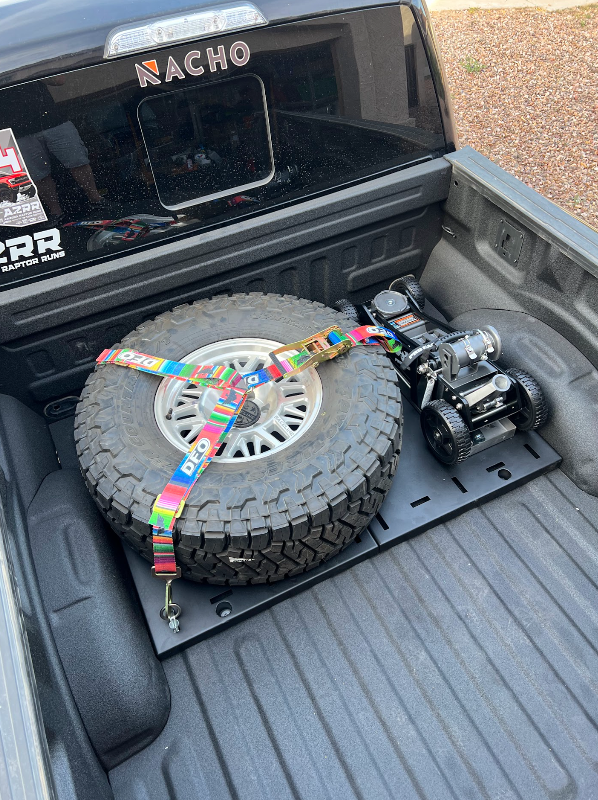 Ford Raptor (2017, 2018, 2019, 2020, 2021, 2022, 2023, 2024) laydown tire and jack carrier