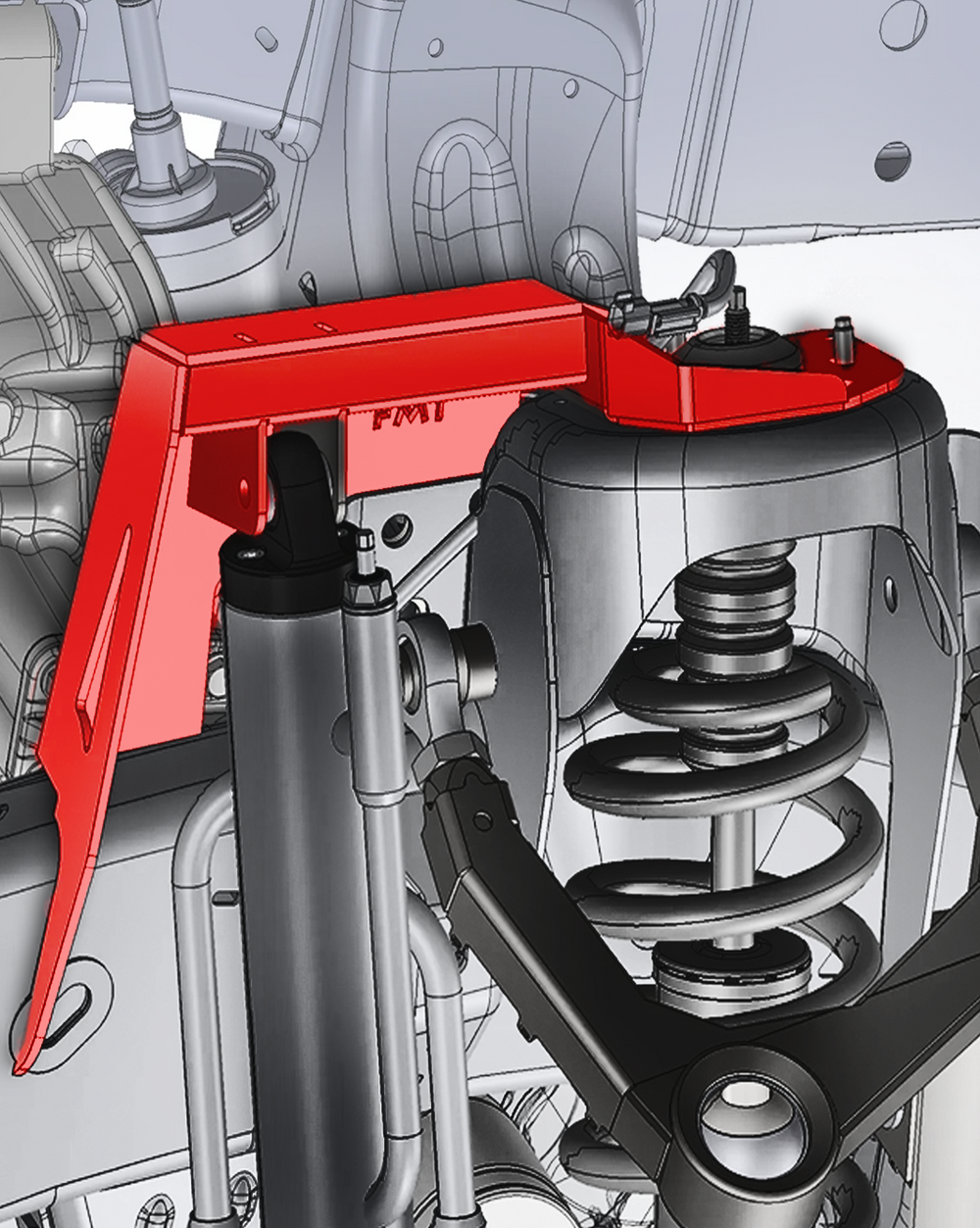 Gen 2 Raptor Fabricated Front shock tower By-Pass Mount for mid-travel and long travel suspension