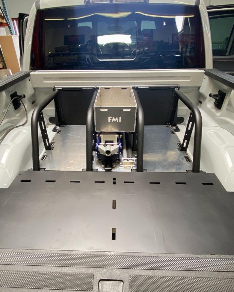 Any Vehicle - Bolt In Aluminum Fuel Jug Tray (10" wide, 5.5 Gal) for Bed Organizer Kits