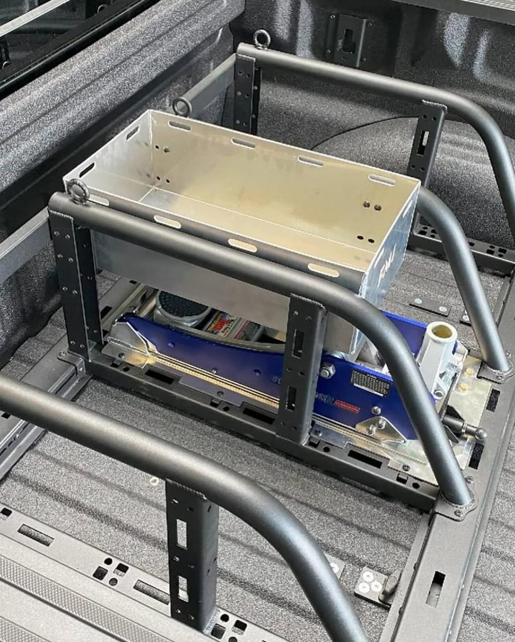 Any Vehicle - Bolt In Aluminum Fuel Jug Tray (10" wide, 5.5 Gal) for Bed Organizer Kits