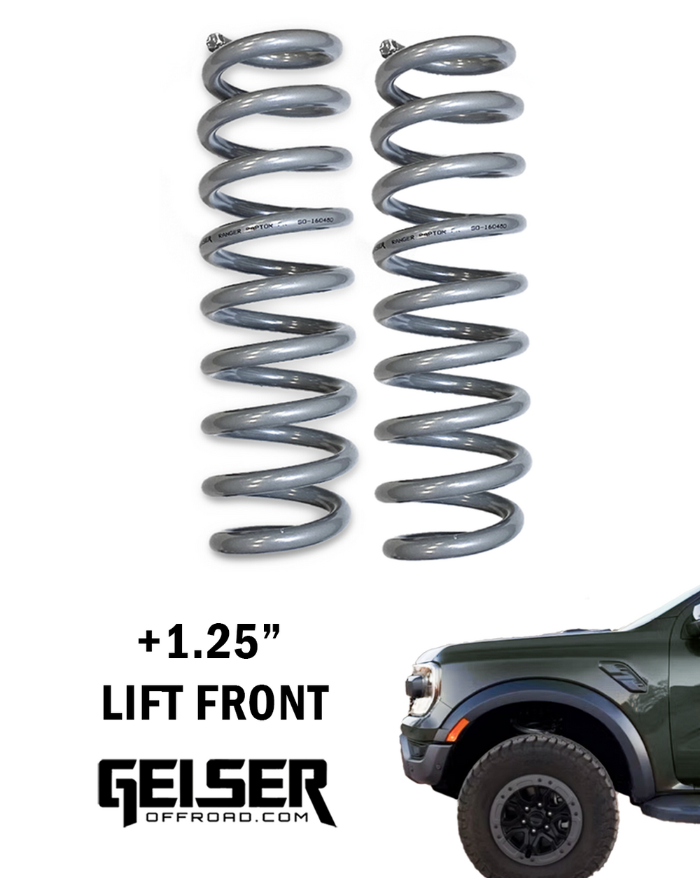 2024+ RANGER RAPTOR +1.25" Geiser Front Springs