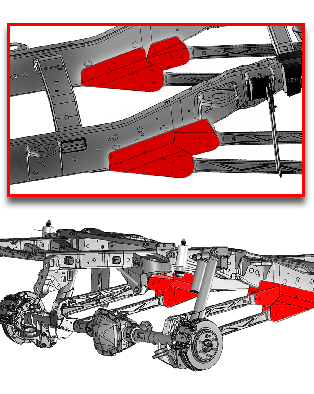 Gen 1 to Gen 3 Raptor Conversion, 5-Link Rear Arm Frame Mount Kit