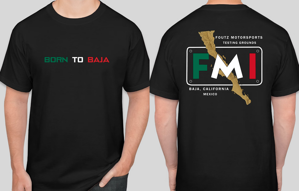 BORN TO BAJA T-SHIRT - MENS SHORT SLEEVE