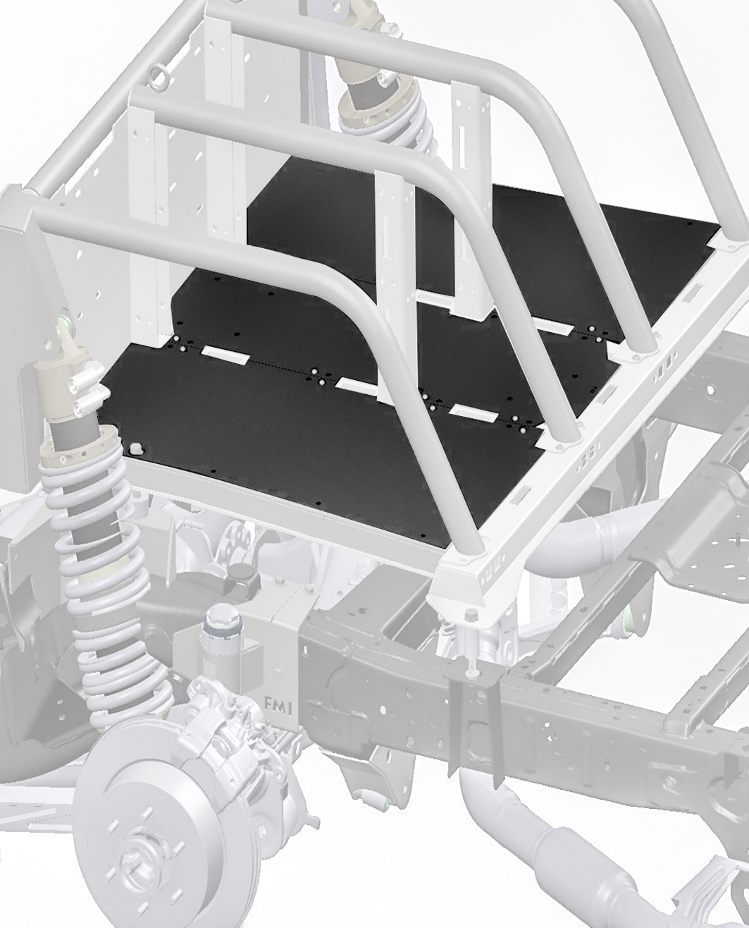 2024+ Ranger Raptor Modular Bed Organizer Aluminum floor plates 3-pc - front deck kit