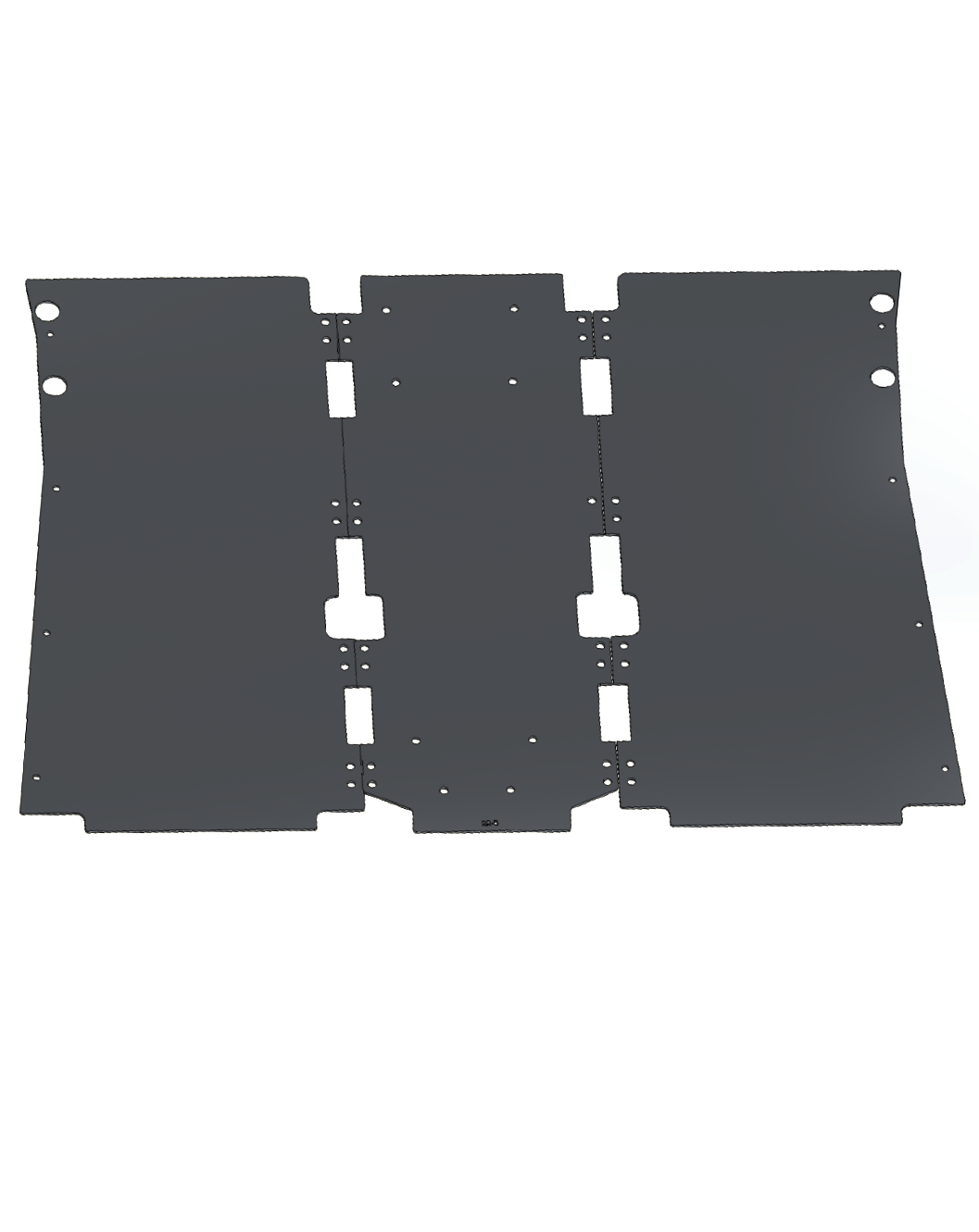 2024+ Ranger Raptor Modular Bed Organizer Aluminum floor plates 3-pc - front deck kit