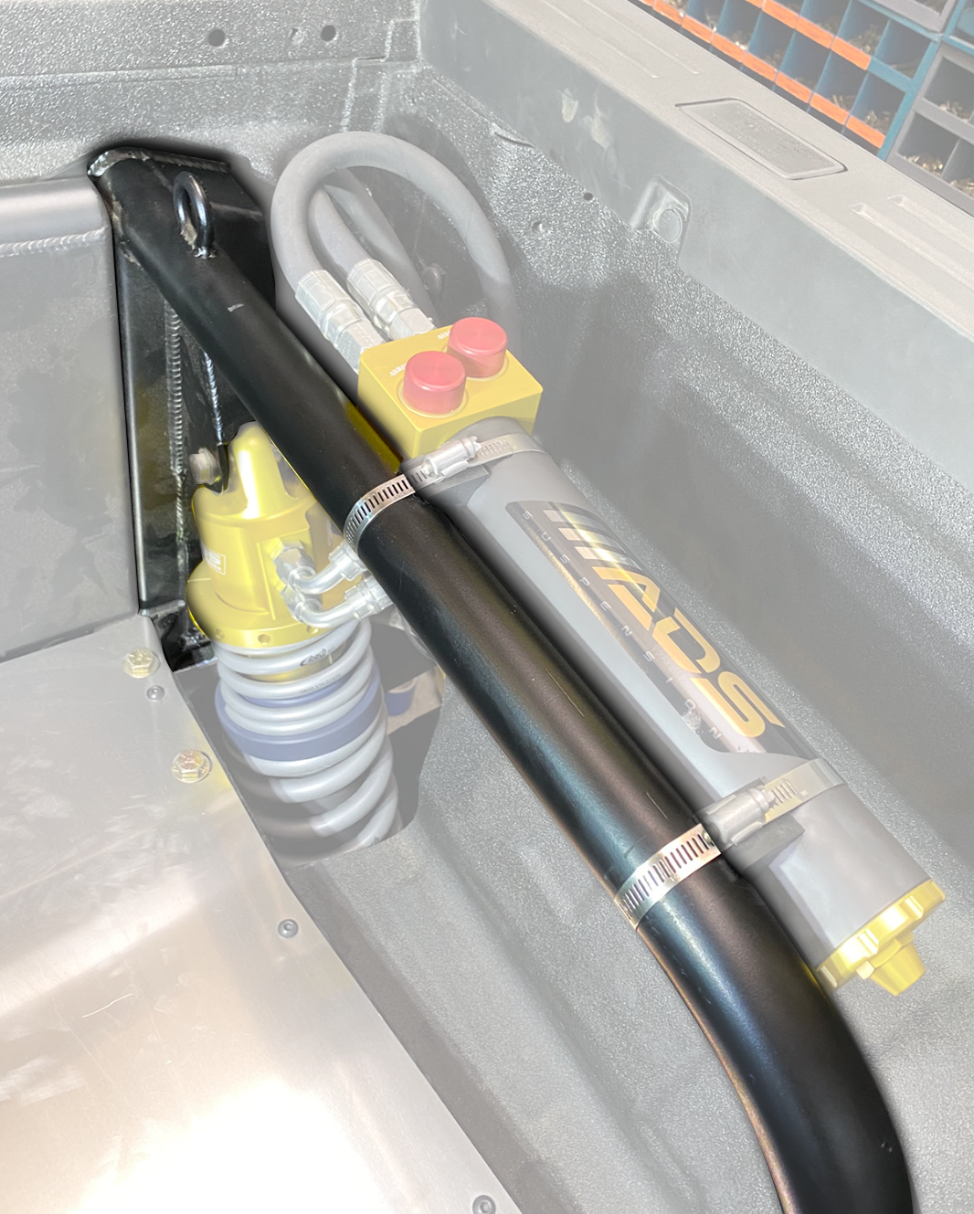 2024+ Ranger Raptor Modular Bed Organizer Side Shock Mount Kit - Long Travel Suspension -