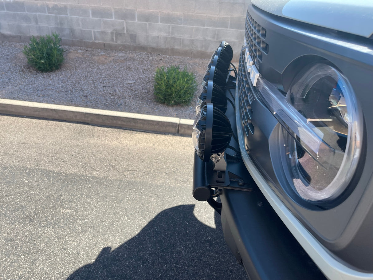 2021 and up Ford Bronco, Front Light Mount Kit for Stock Front Bumper