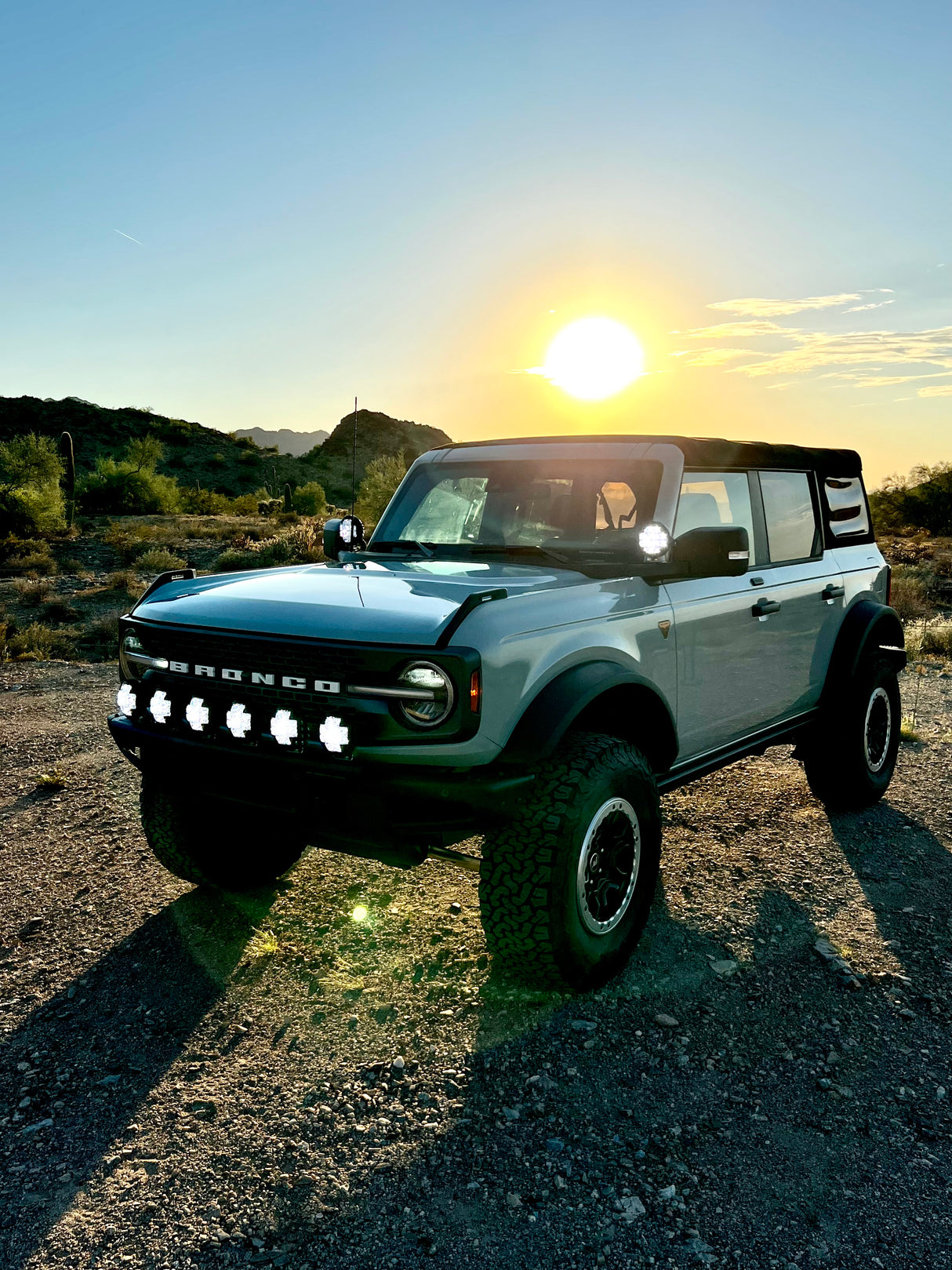 2021 and up Ford Bronco, Front Light Mount Kit for Stock Front Bumper