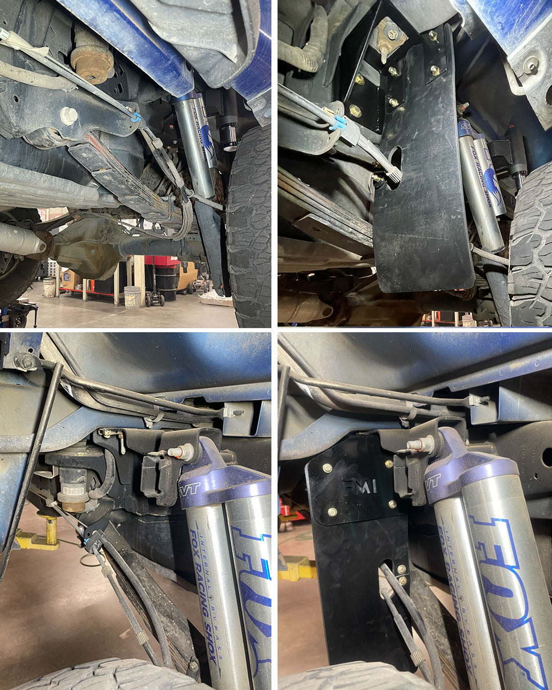 Gen 1 Raptor rear shock protection kit with factory e-brake cable clearance