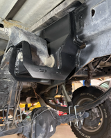  2010-2014 Ford Raptor with Fabricated Rear Shackle Hanger installed in Stock Location