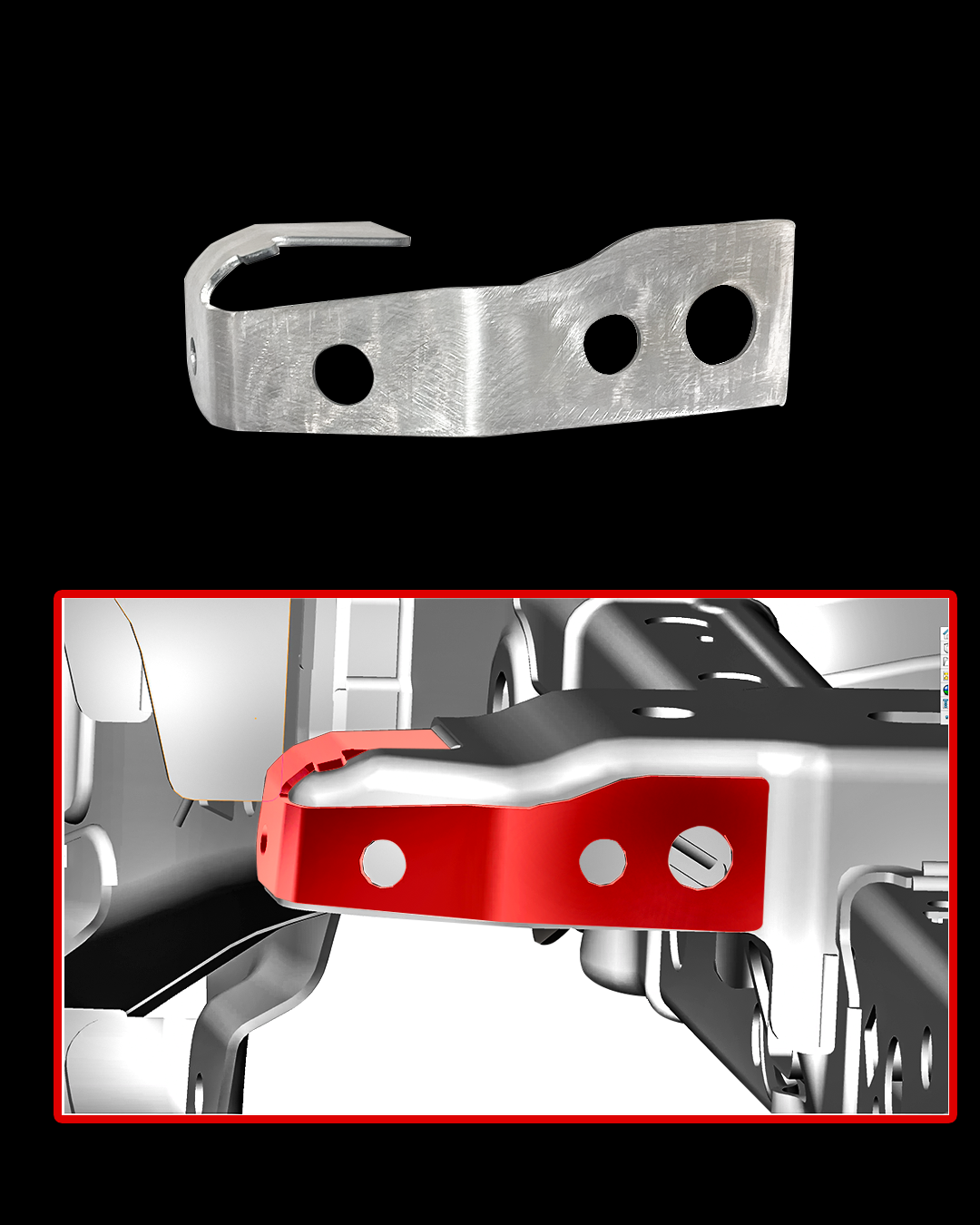 Ford Raptor Gen 2 rear driver-side shock mount reinforcement plate