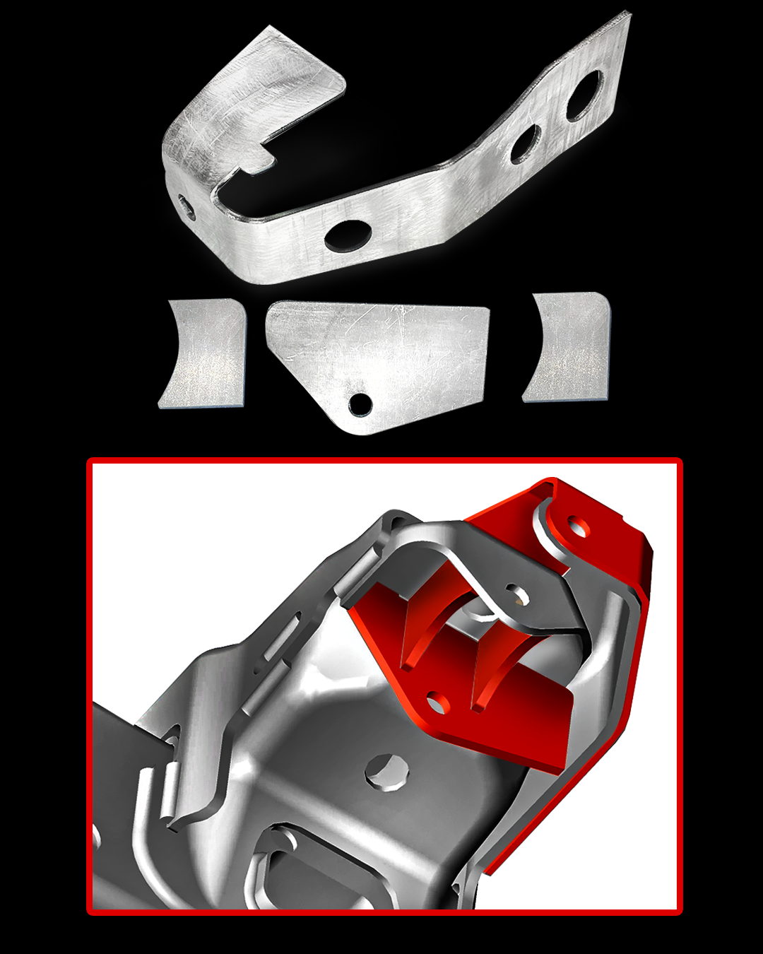 2017-2018 Ford F-150 Raptor Gen 2 rear shock mount support bracket for off-road use
