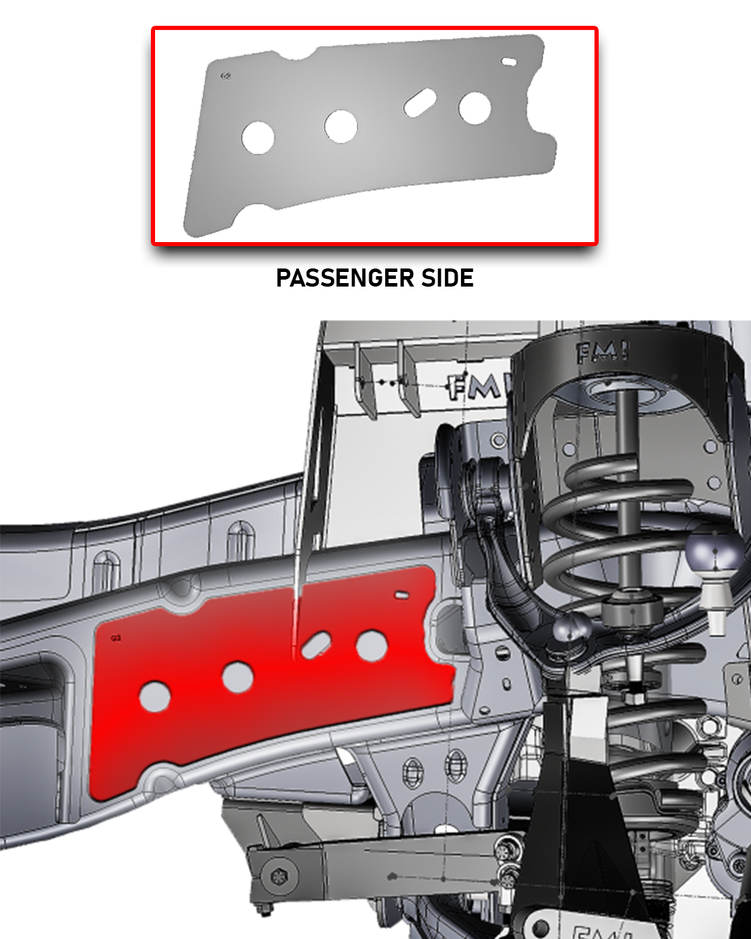 Passenger Side Weld-on Reinforcement Plate for 2017-2020 Ford Raptor Frame 