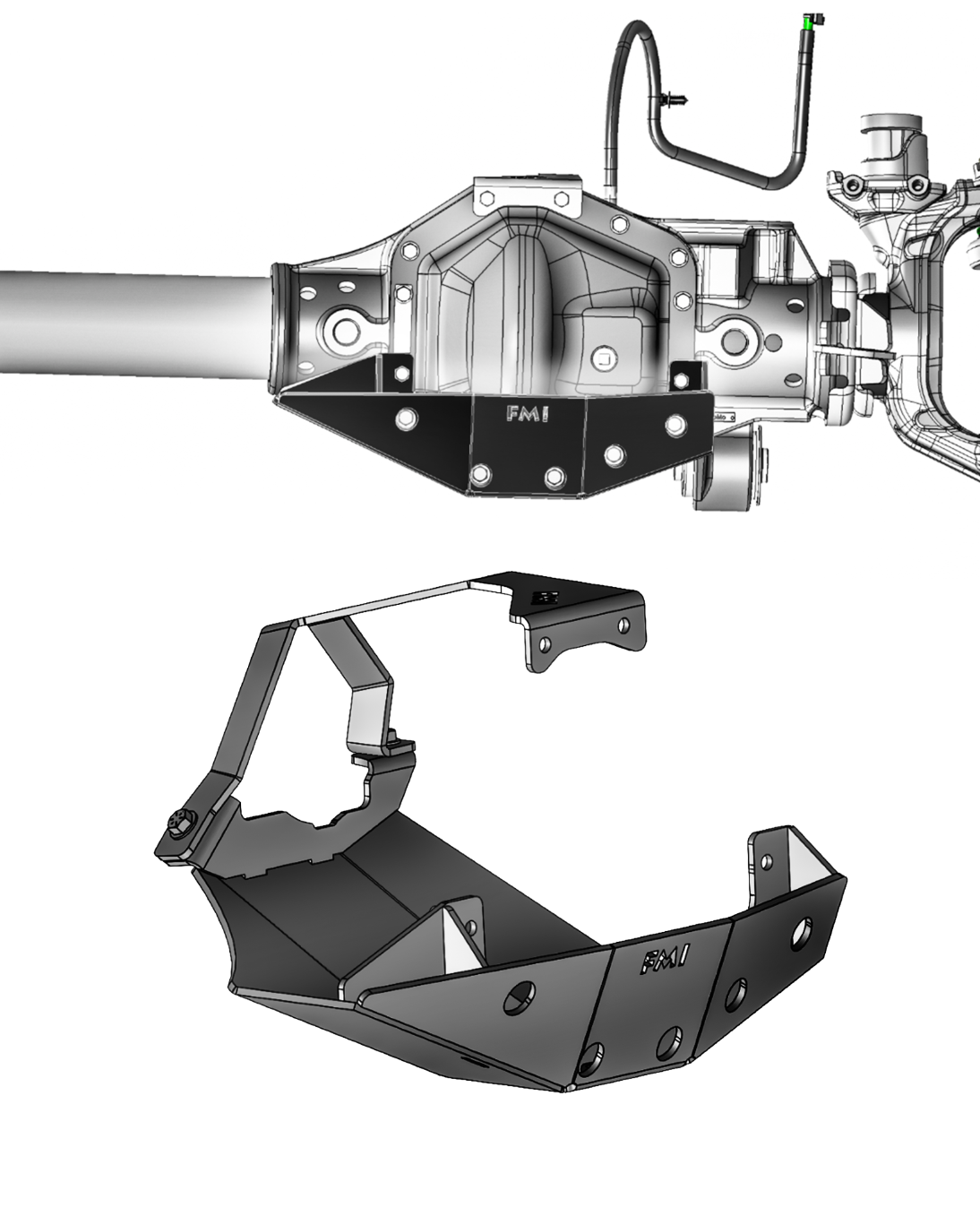 2017+ Super Duty Front Differential Skid Plate, Dana M256 Front Axle