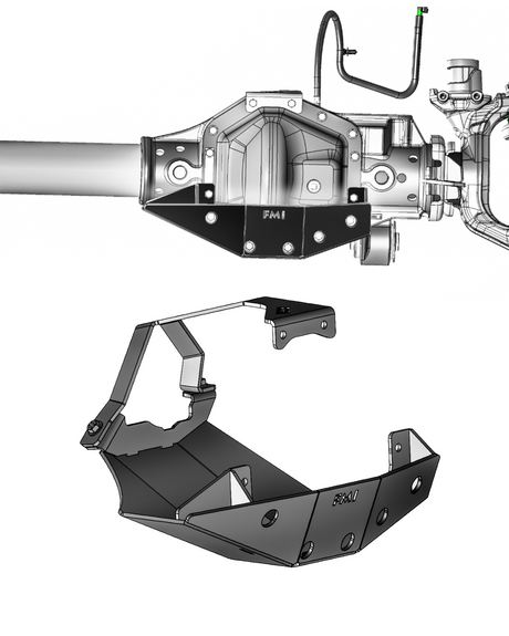 2017+ Super Duty Front Differential Skid Plate, Dana M256 Front Axle