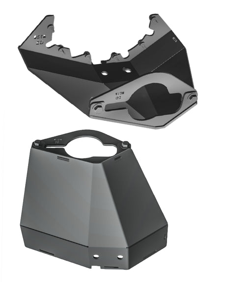 4130 rear differential skid plate installed on Bronco DR race truck