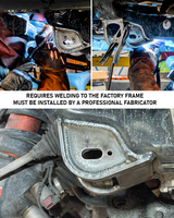 Low profile Raptor lower control arm pocket MIG welded by a professional fabricator