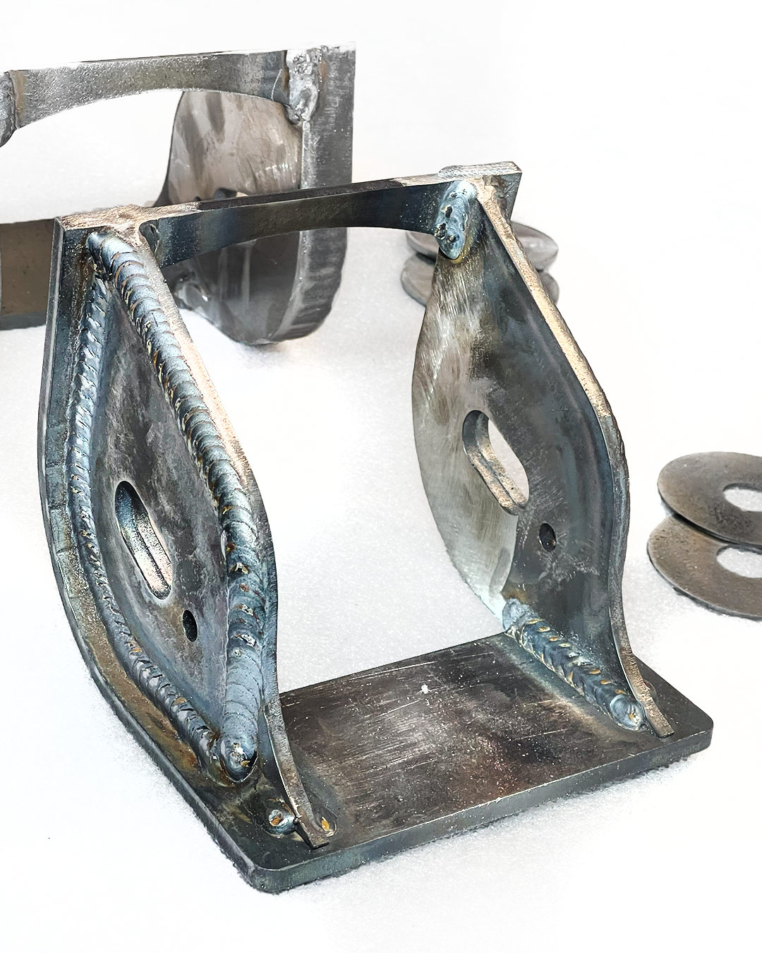 Fabricated steel lower control arm pocket replacement kit for Ford Raptors