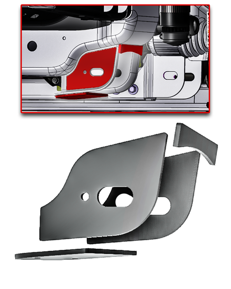 Reinforce the factory lower control arm pocket mounts on your 2017-2026 Ford F-150 Raptor with the Foutz Motorsports Lower Control Arm Pocket Reinforcement Gusset Kit.