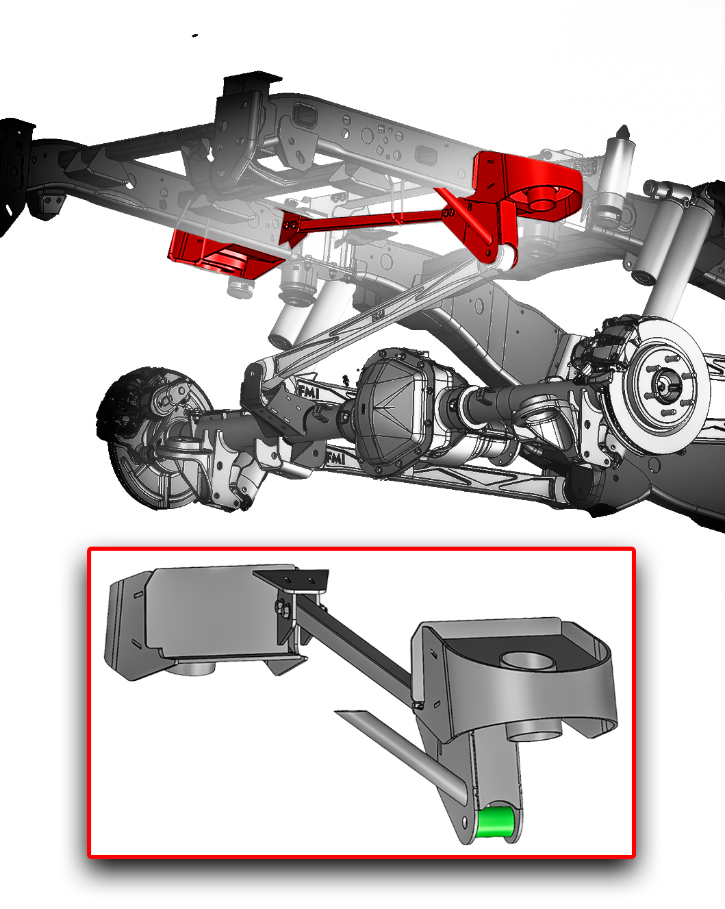 2021 and up Gen 3 Raptor Rear Spring & Panhard Bar Mount Kit