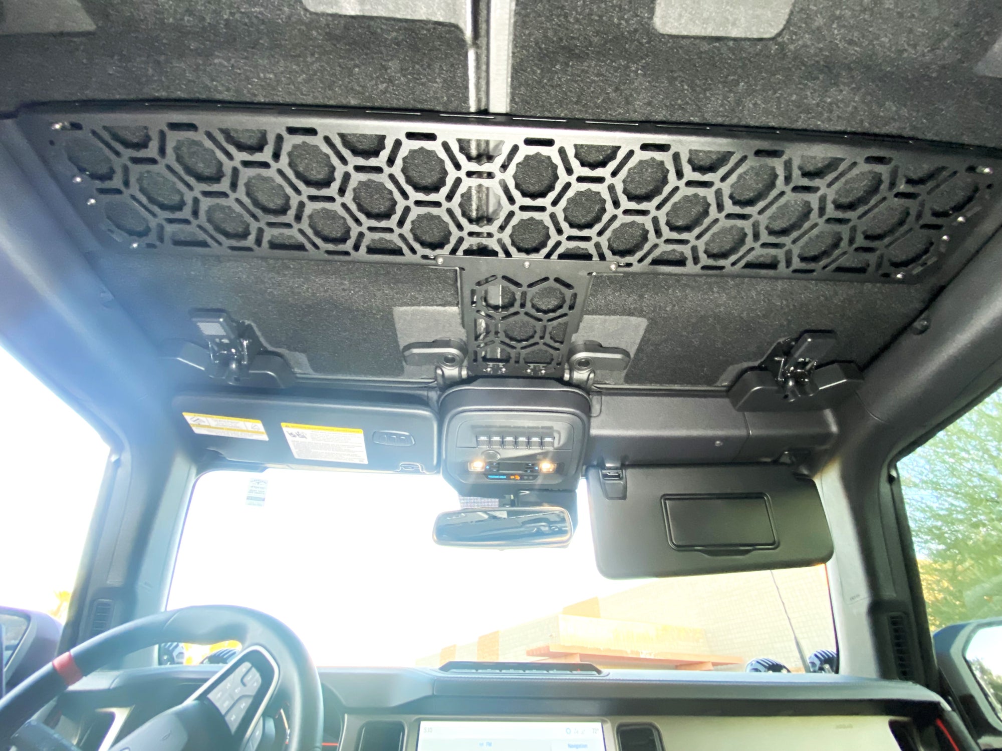 Bronco Raptor 2022 + Inside Roof Mount (across front seats with short front panel) by Adapt-A-Panel