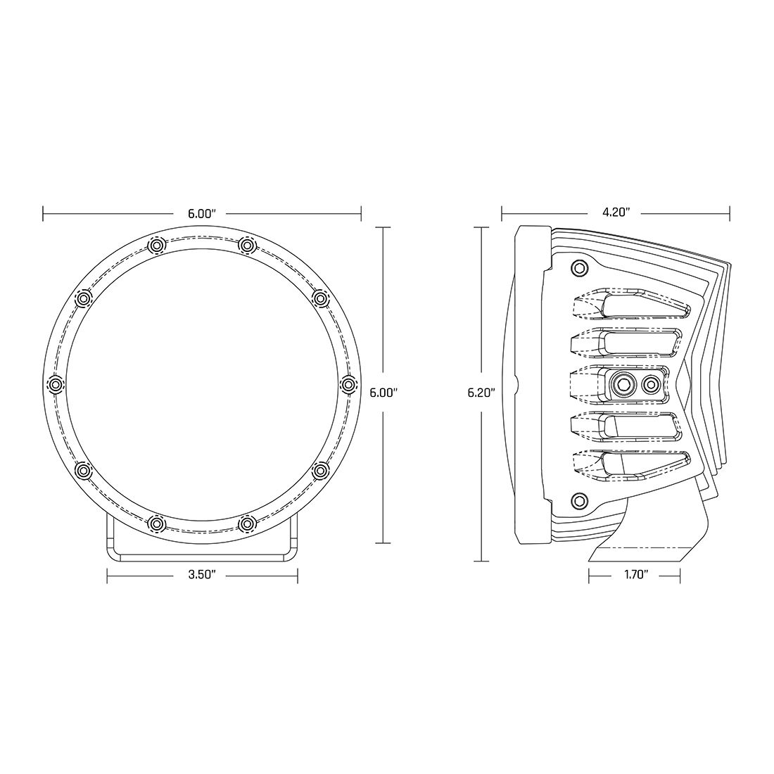 Rigid Industries - 360-Series RGBW 6 Inch Spot Optic with RGBW Backlight Pods - Pair