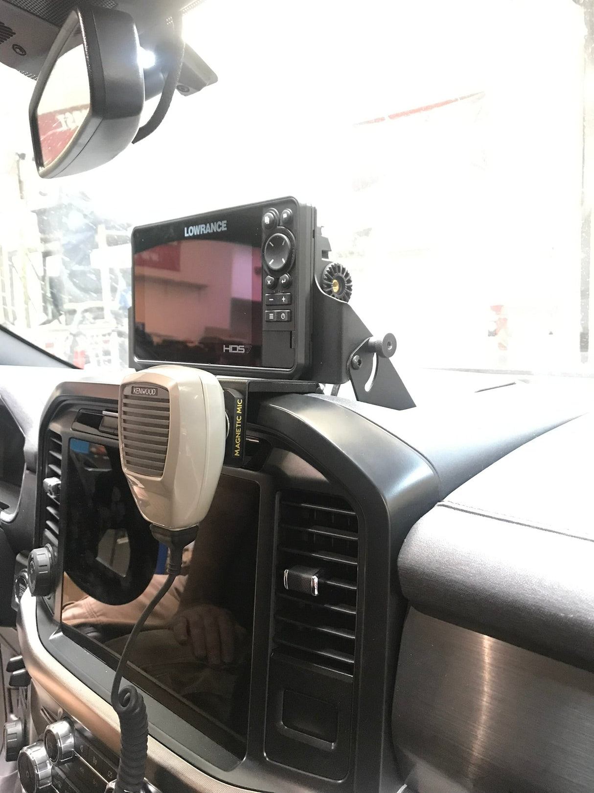 2021 - 2023 F150 & Gen 3 Raptor Center Dash Fold Down GPS mount- HDS7 Carbon