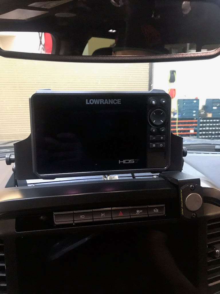 2021 - 2023 F150 & Gen 3 Raptor Center Dash Fold Down GPS mount- HDS7 Carbon