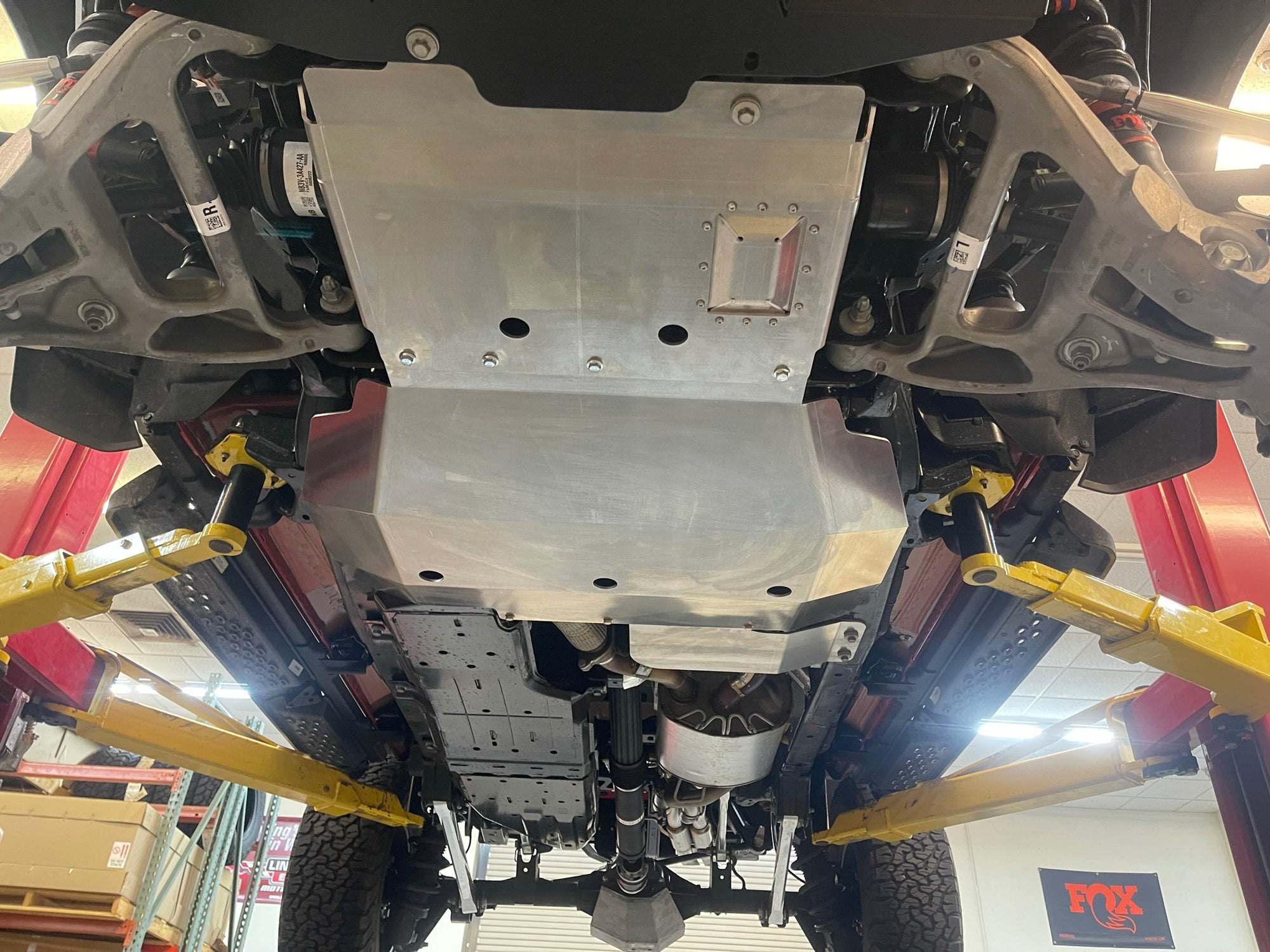 Bronco Raptor Ultimate Skid plate kit covers the entire underbelly of your Bronco Raptor and even covers the exposed transfer case