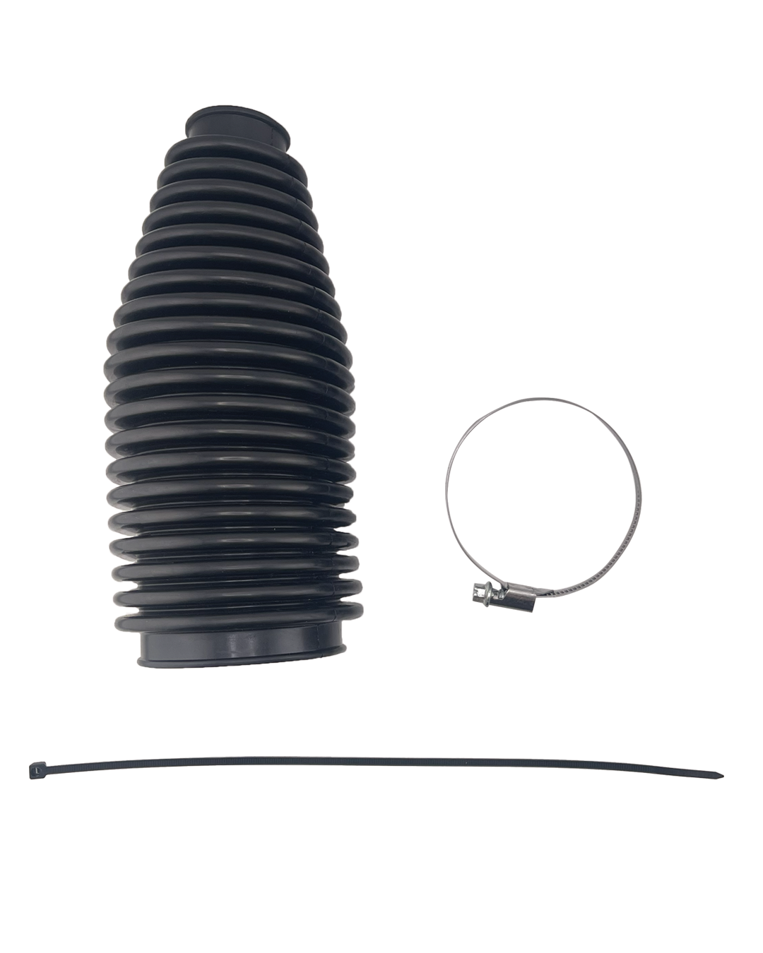 Single urethane replacement tie rod boot with hose clamp and zip tie for Ranger Raptor, Bronco Raptor and Bronco