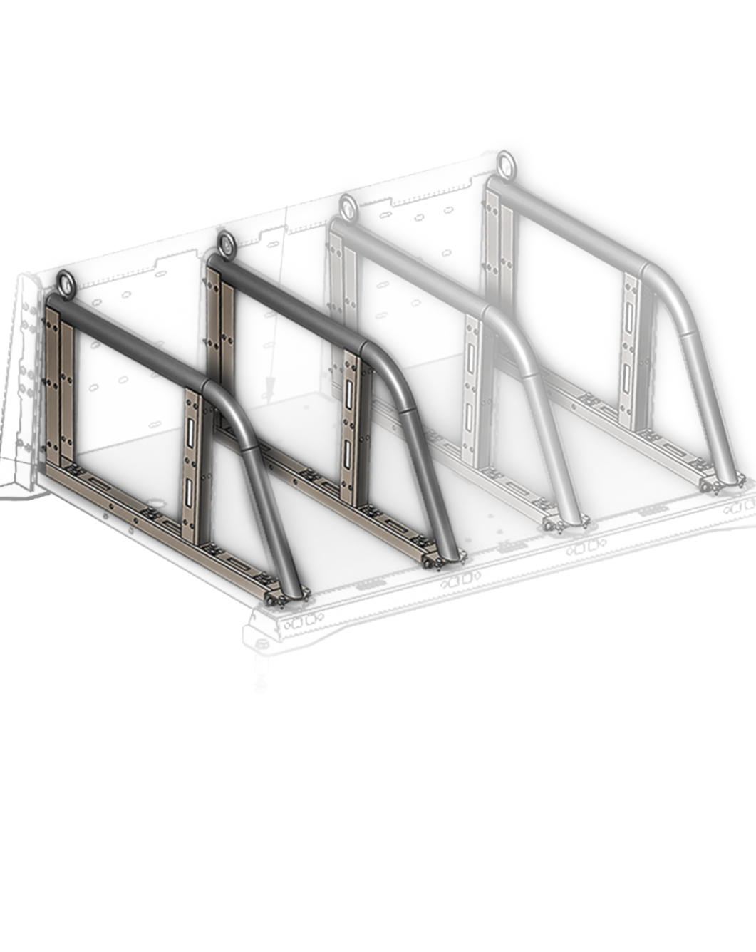 Dual Tire Carrier Bed Organizer - Upright Support Tubes (pair)