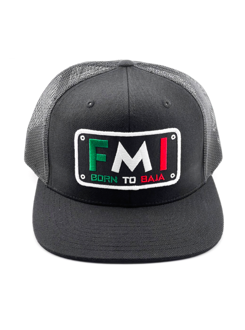 BORN TO BAJA HAT - Flat Bill Snap Back Trucker Hat, (Richardson 511)
