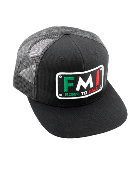 BORN TO BAJA HAT - Flat Bill Snap Back Trucker Hat, (Richardson 511)