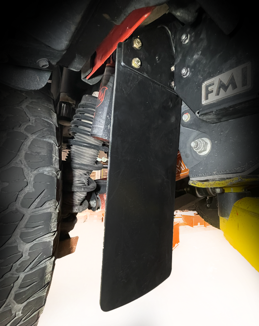 Ford Bronco mud flap kit installed for off-road tire debris protection